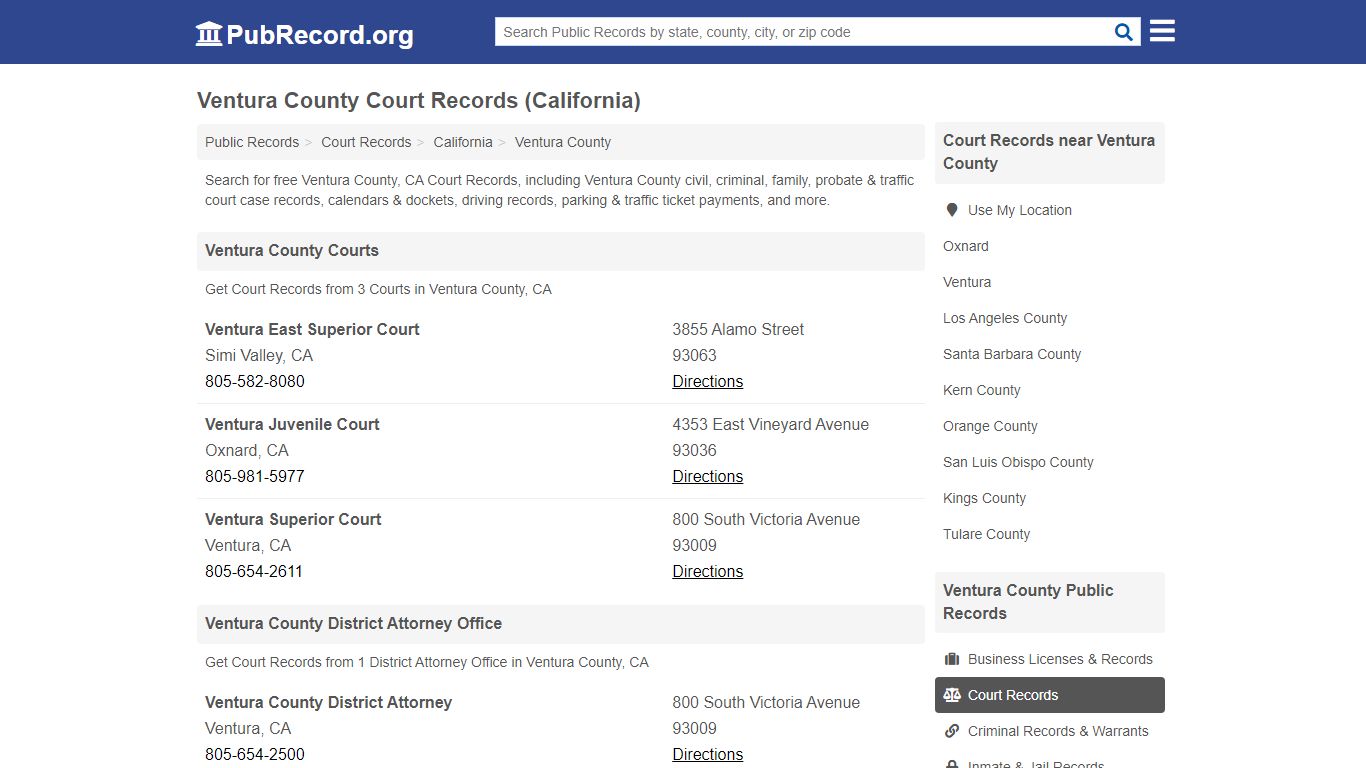 Ventura County Court Records (California) - PubRecord.org
