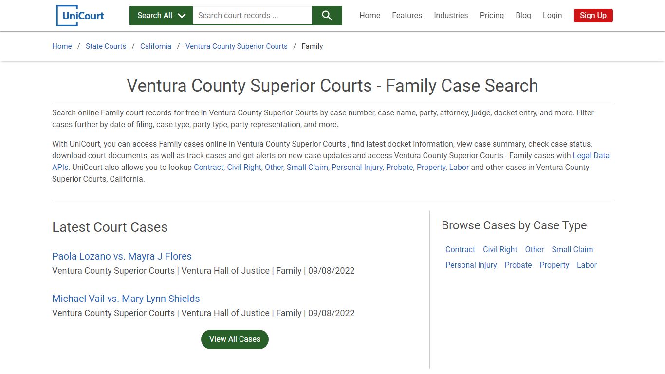 Ventura County Superior Courts - Family Case Search